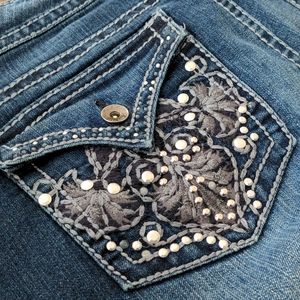 Nine West Annette Bootcut Jeans Embellished Womens Size 10